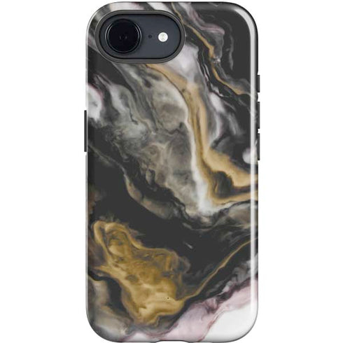 Gold Blush Marble Ink iPhone 16e Impact Case