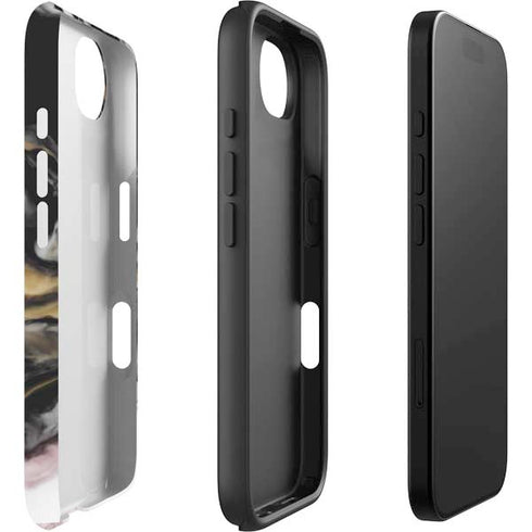 Gold Blush Marble Ink iPhone 16e Impact Case