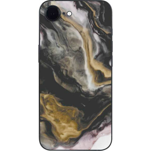 Gold Blush Marble Ink iPhone 16e Skin