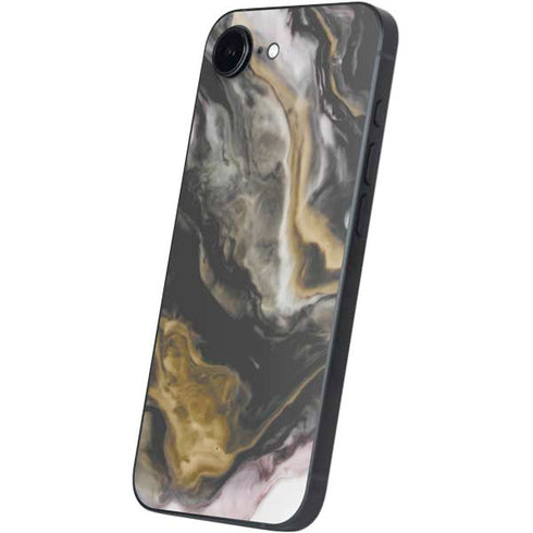 Gold Blush Marble Ink iPhone 16e Skin