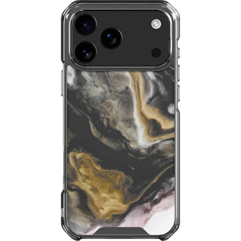 Gold Blush Marble Ink iPhone 18 Pro Max Clear Case