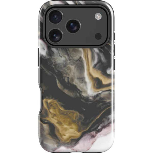 Gold Blush Marble Ink iPhone 18 Pro Max Impact Case