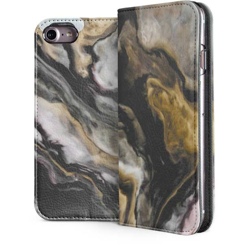 Gold Blush Marble Ink iPhone 7 Folio Case