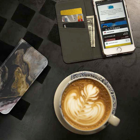 Gold Blush Marble Ink iPhone 7 Folio Case