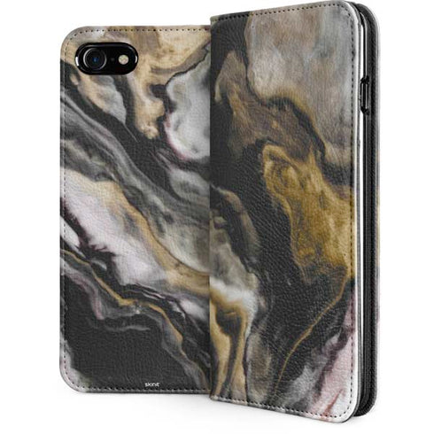 Gold Blush Marble Ink iPhone Cases