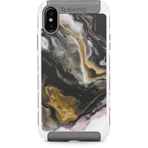 Gold Blush Marble Ink iPhone Cases