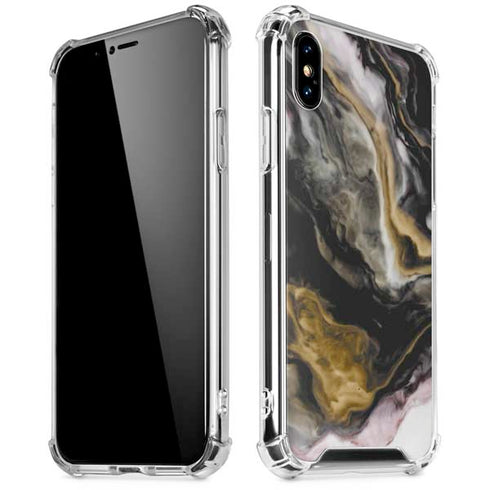 Gold Blush Marble Ink iPhone X/XS Clear Case