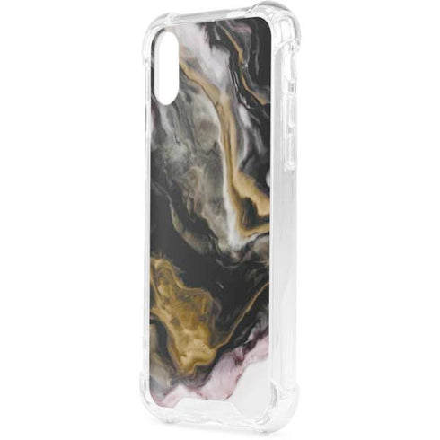 Gold Blush Marble Ink iPhone XS Clear Case