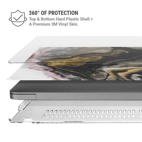 Gold Blush Marble Ink MacBook Pro 14in (2021-24) Case plus Skin
