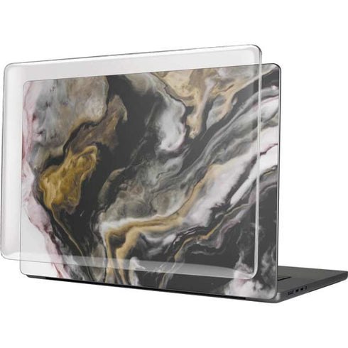 Gold Blush Marble Ink MacBook Cases