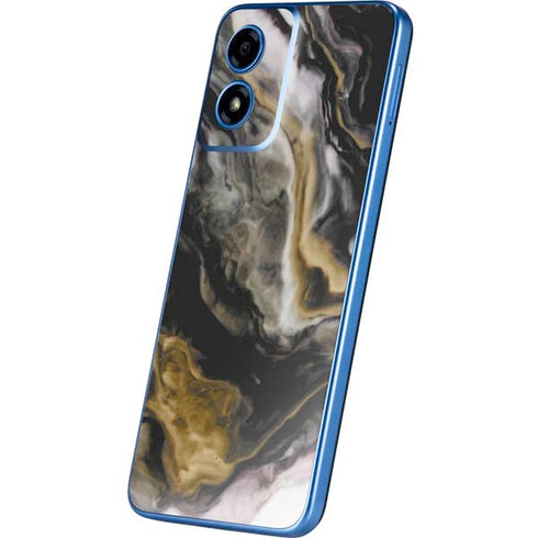 Gold Blush Marble Ink Moto G Play 4G (2024) Skin