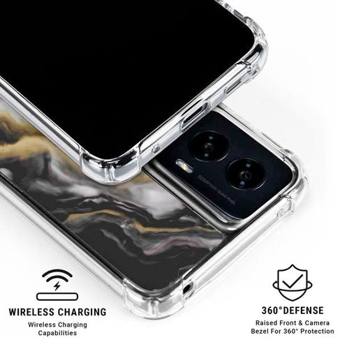 Gold Blush Marble Ink Moto G Power 5G (2024) Clear Case