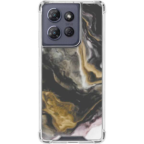 Gold Blush Marble Ink Moto G Stylus 5G (2025) Clear Case