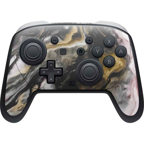 Gold Blush Marble Ink Nintendo Skins