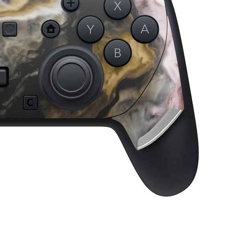 Gold Blush Marble Ink Nintendo Switch 2 (2025) Pro Controller Skin