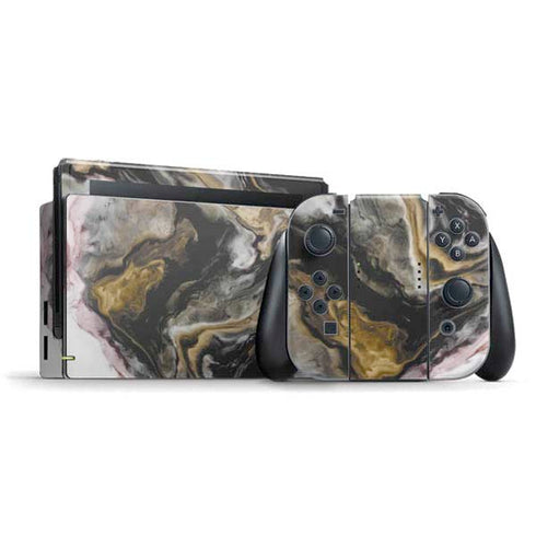 Gold Blush Marble Ink Nintendo Skins