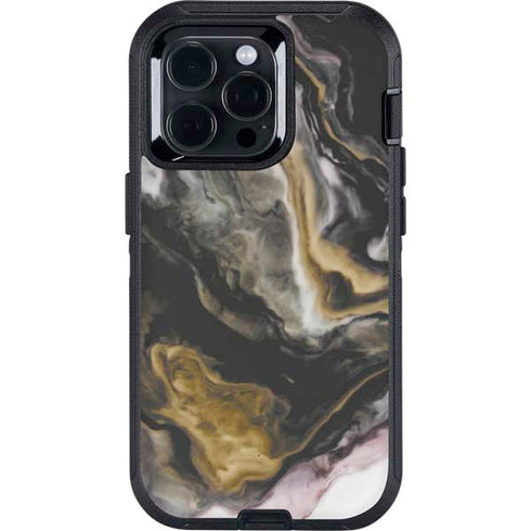 Gold Blush Marble Ink Otterbox Defender iPhone Skin