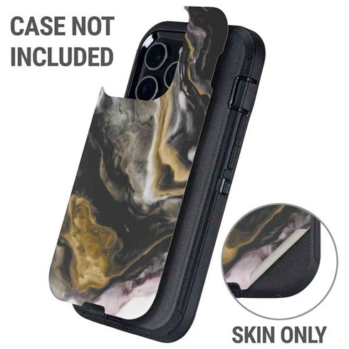 Gold Blush Marble Ink Otterbox Defender iPhone Skin