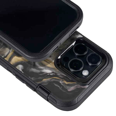 Gold Blush Marble Ink Otterbox Defender iPhone Skin