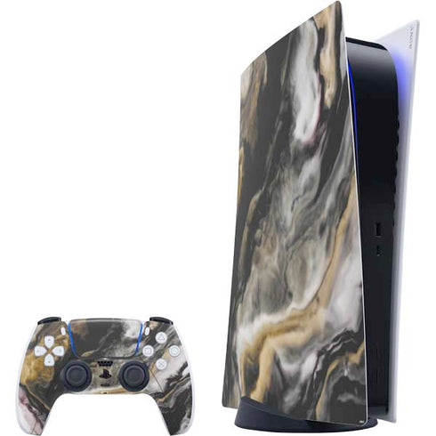 Gold Blush Marble Ink PlayStation PS5 Skins