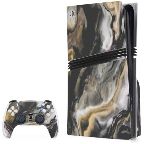 Gold Blush Marble Ink PlayStation PS5 Skins