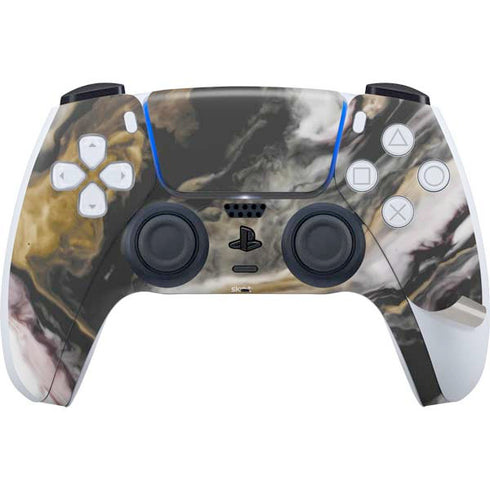 Gold Blush Marble Ink PS5 Pro Disk Bundle Skin