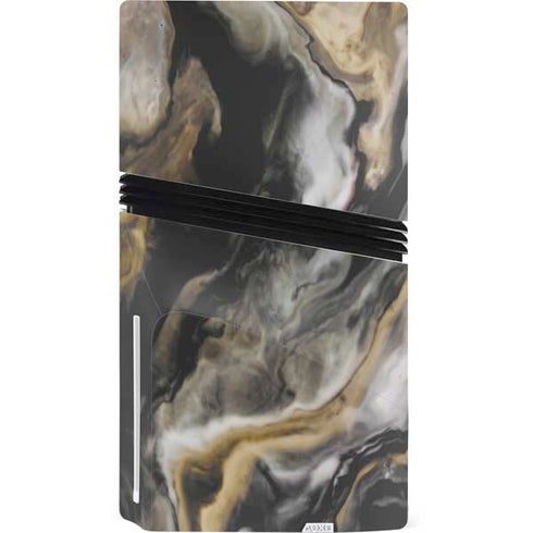 Gold Blush Marble Ink PS5 Pro Disk Console Skin