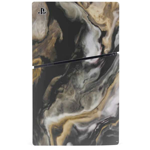 Gold Blush Marble Ink PS5 Slim Digital Edition Console Skin