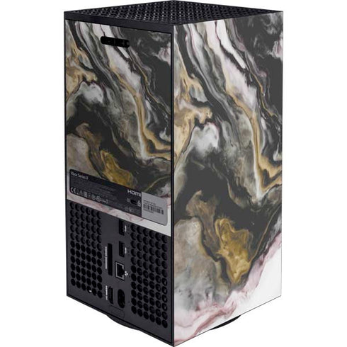 Gold Blush Marble Ink Xbox Series X Bundle Skin