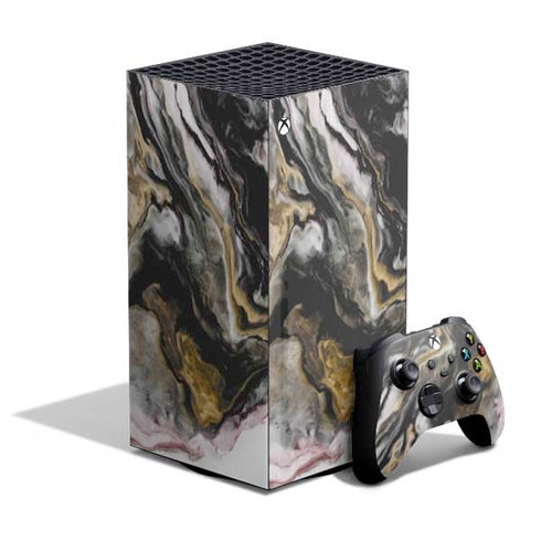 Gold Blush Marble Ink XBox Series X Digital Edition Bundle Skin