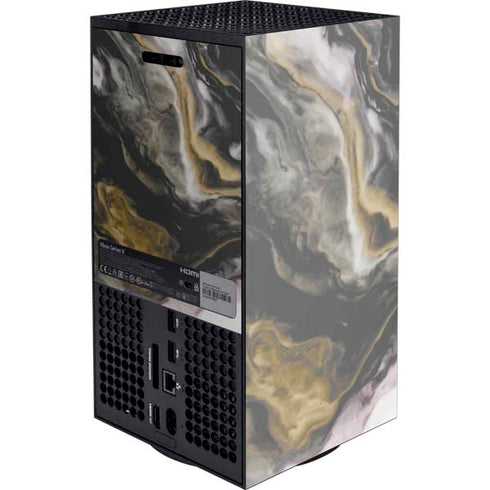 Gold Blush Marble Ink XBox Series X Digital Edition Console Skin
