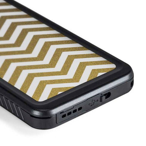 Gold Chevron Galaxy S24 Plus Waterproof Case