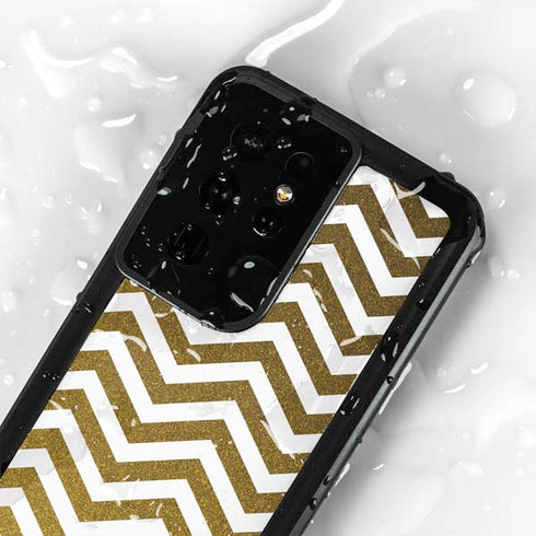 Gold Chevron Galaxy S24 Ultra Waterproof Case