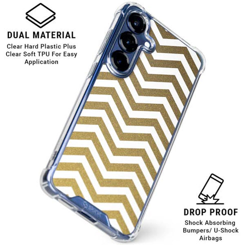 Gold Chevron Galaxy S25 Clear Case