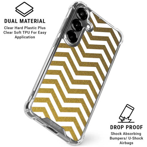 Gold Chevron Galaxy S26 Plus Clear Case