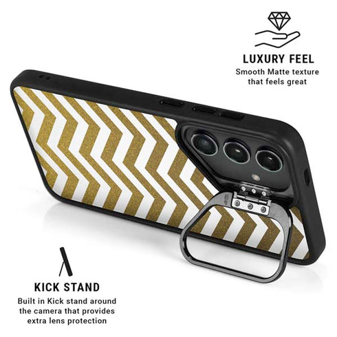 Gold Chevron Galaxy S26 Plus Kickstand Case