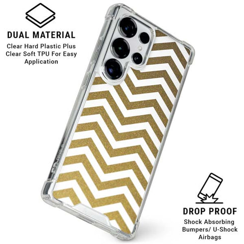 Gold Chevron Galaxy S26 Ultra Clear Case