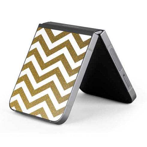 Gold Chevron Galaxy Z Flip6 Skin