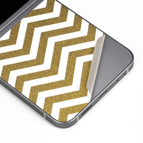 Gold Chevron Galaxy Z Flip6 Skin