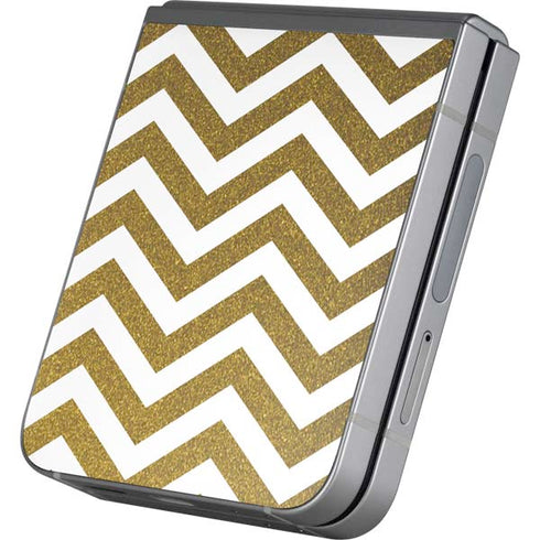 Gold Chevron Galaxy Z Flip6 Skin