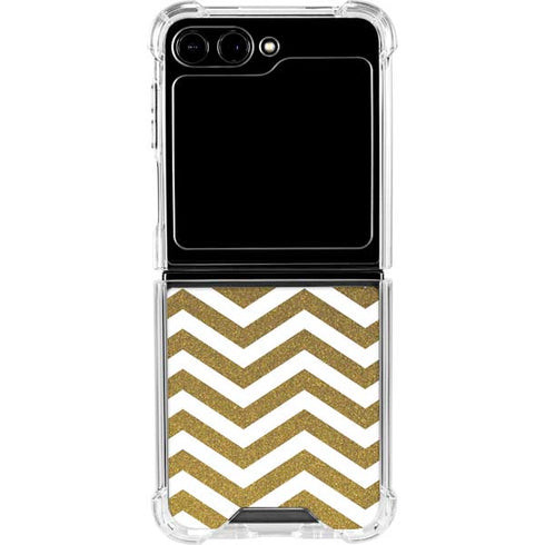 Gold Chevron Galaxy Z Flip6 Clear Case