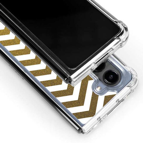 Gold Chevron Galaxy Z Fold5 5G Clear Case