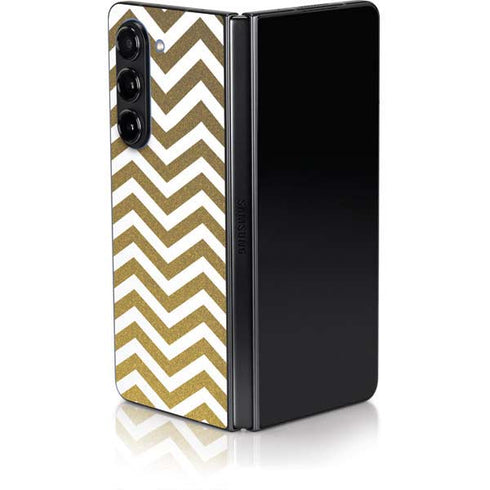 Gold Chevron Galaxy Z Fold5 5G Skin