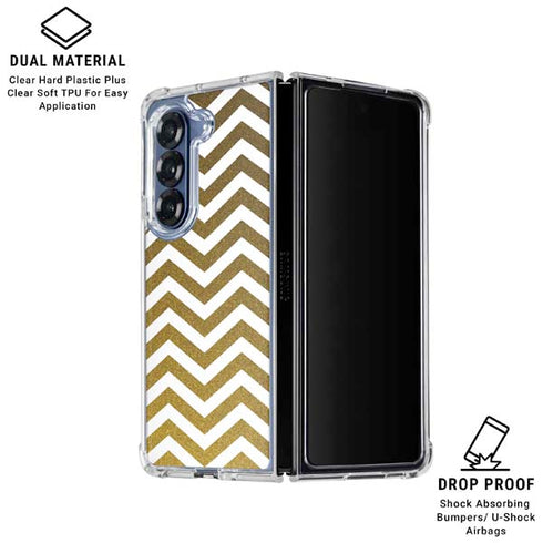 Gold Chevron Galaxy Z Fold6 Clear Case