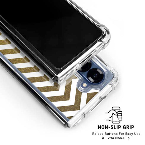 Gold Chevron Galaxy Z Fold6 Clear Case