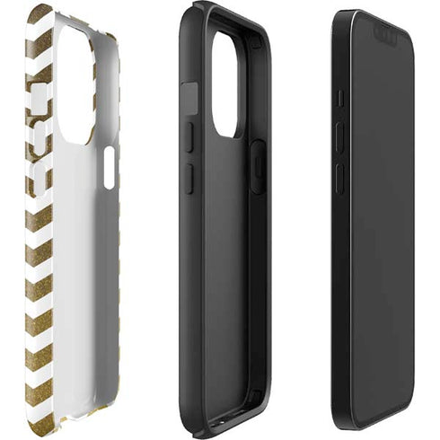 Gold Chevron iPhone 15 Pro Impact Case
