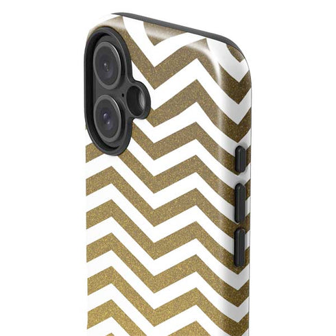 Gold Chevron iPhone 16 Plus Impact Case