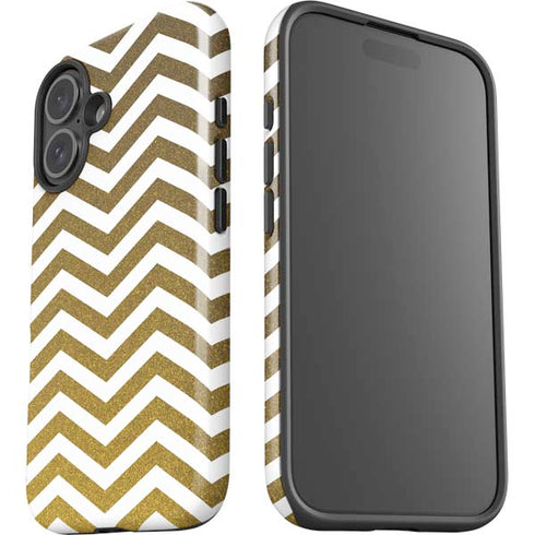Gold Chevron iPhone 16 Plus Impact Case