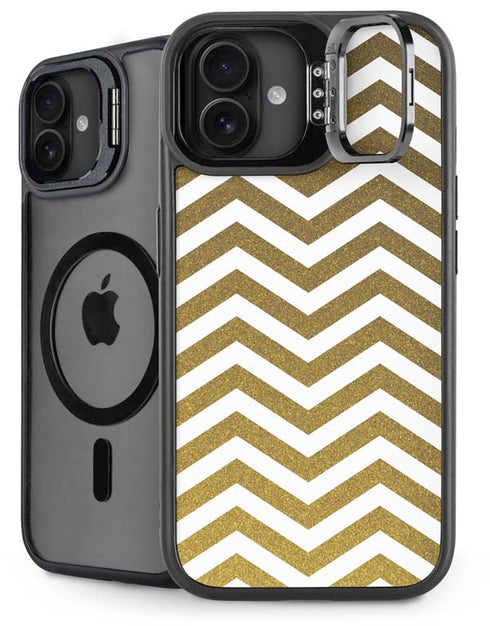 Gold Chevron iPhone 16 Plus Kickstand Case