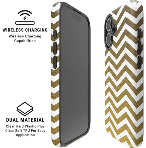 Gold Chevron iPhone 16 Plus Magsafe Impact Case